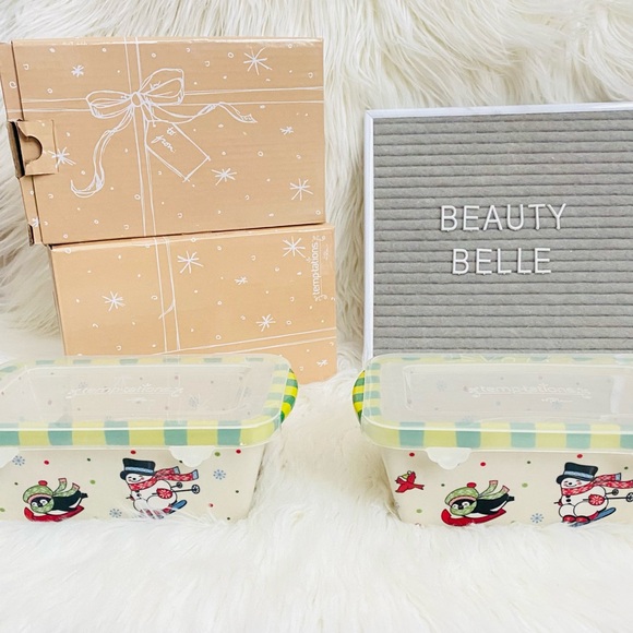 Temptations Christmas ceramic bake dishes with lids - Picture 6 of 8